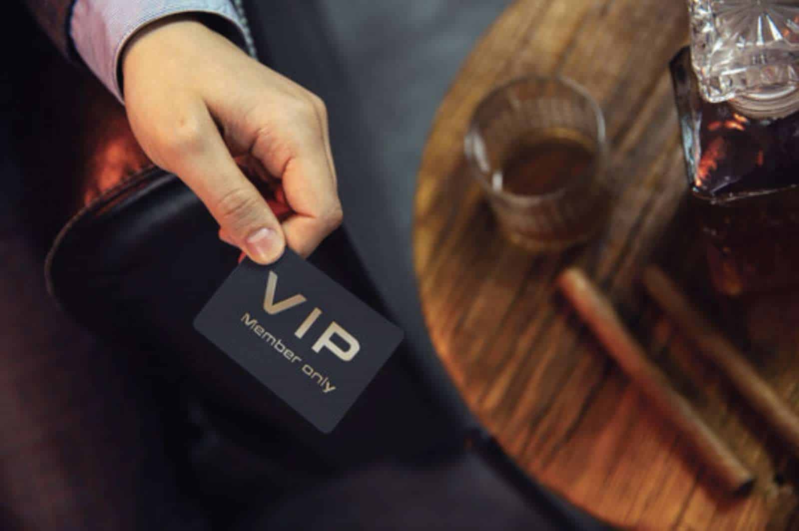 VIP card on a lounge table